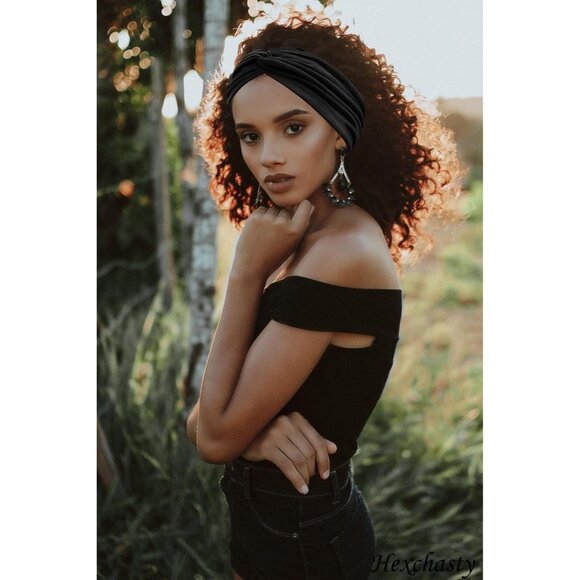 Set of 2 Extra Wide Knotted Turban Headbands for Women - Fashionable & Stretchy - Picture 3 of 7